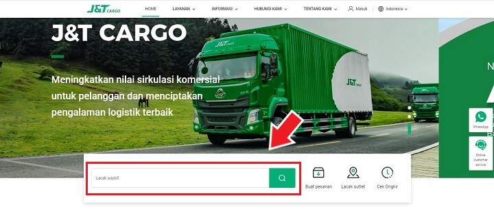 Cara Tracking J&T Cargo Lewat Website
