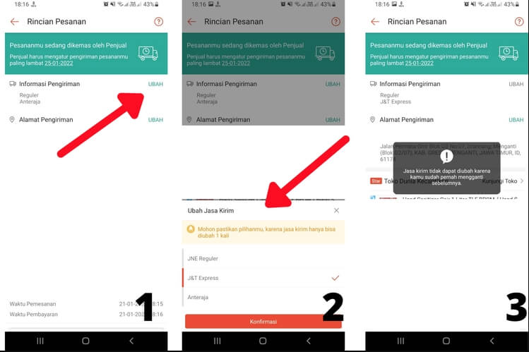 Cara Mengubah Ekspedisi Pengiriman Di Shopee 1